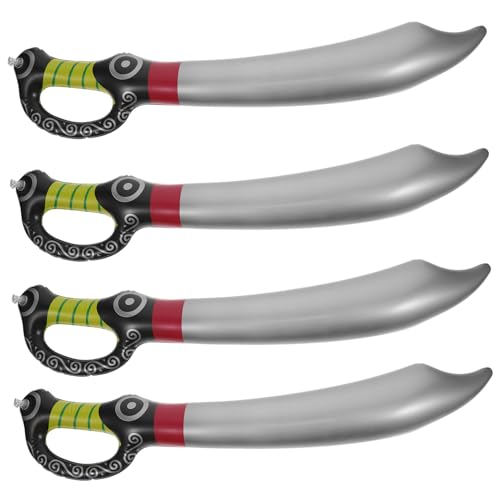 Kisangel 5 Stück Teiliges Aufblasbares Piratenschwert mit Ergonomischem Griff Reißfestes Piratenspielzeug für Kindergeburtstag Halloween Piratenparty Leicht Aufzublasen und Tragbar von Kisangel