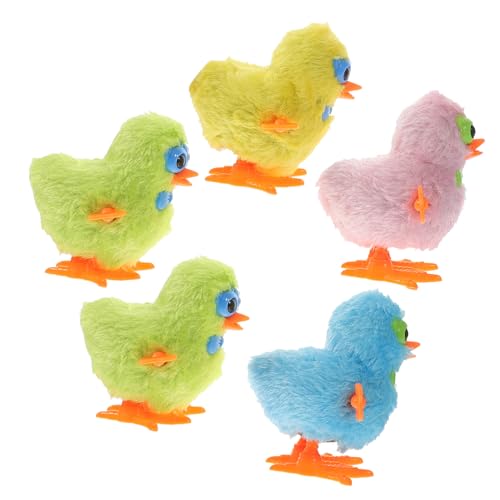 Kisangel 5 Stück Teiliges Aufziehbare Plüschküken für Niedliche Federzug Hühner zum Springen Handlich und Lustig für Geburtstag und Partyspaß Zufällige Farbe Zufällige Farbe von Kisangel