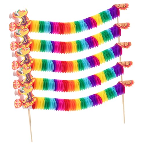 Kisangel 5 Stück Teiliges DIY für Chinesisches Neujahrsfest Bunte Handliche Deko Leichtes Material Party Foto Accessoire und für Freunde zu Frühlingsfest von Kisangel