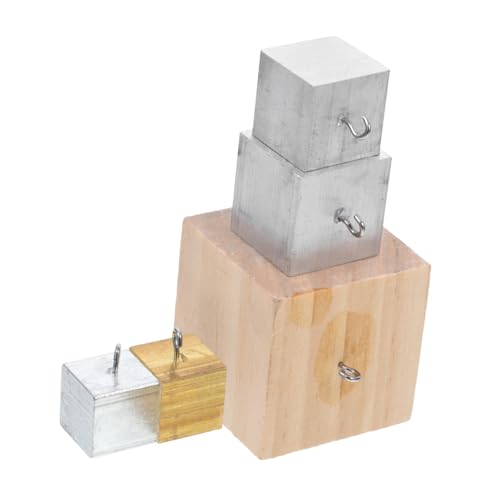 Kisangel 5 Stück Teiliges Dichtewürfel Set aus Kupfer Aluminium und Holz mit Haken für Physik Experimente Vielseitig Einsetzbar Robust und Praktisch für Wissenschaftliche Demonstrationen von Kisangel