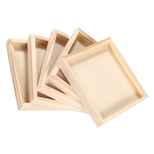 Kisangel 5 Stück Teiliges Holztablett Quadratische Puzzle Ablage Puzzle Sortier Aufbewahrungstabletts Glatte Oberfläche Vielseitig Nutzbar für Bauklötze und Kleinteile von Kisangel