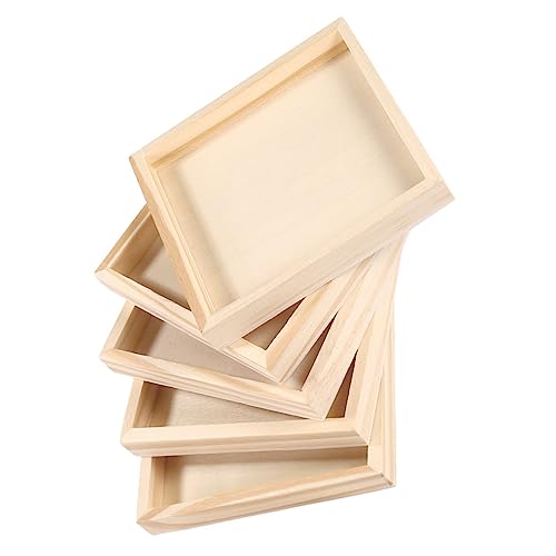 Kisangel 5 Stück Teiliges Holztabletts für Puzzle Robuste Holztabletts zur Aufbewahrung und Präsentation von Bausteinen für Organisation Anderen Gegenständen von Kisangel