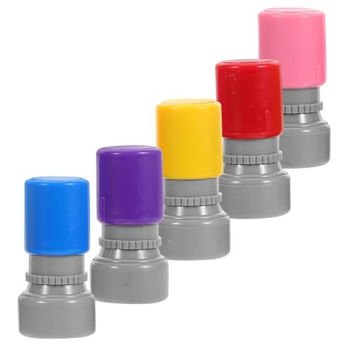 Kisangel 5 Stück Teiliges Lehrer Stempel Selbstfärbend Bunte Motivationsstempel für Korrektur Klassenzimmer Bewertung Stempel für Grundschule und Sekundarstufe von Kisangel