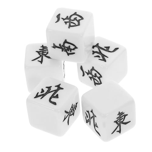Kisangel 5 Stück Teiliges Mahjong Würfel Acryl Würfel Windrichtungswürfel Leicht Tragbar Für Brettspiele Partyspiel Zubehör von Kisangel