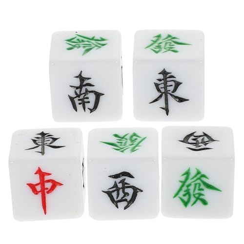 Kisangel 5 Stück Teiliges Mahjong Würfel aus Robustem Acryl Windrichtungswürfel mit Ost süd West Nord Symbolen Tragbar und Wiederverwendbar für Brettspiele Party und Familienspiele von Kisangel