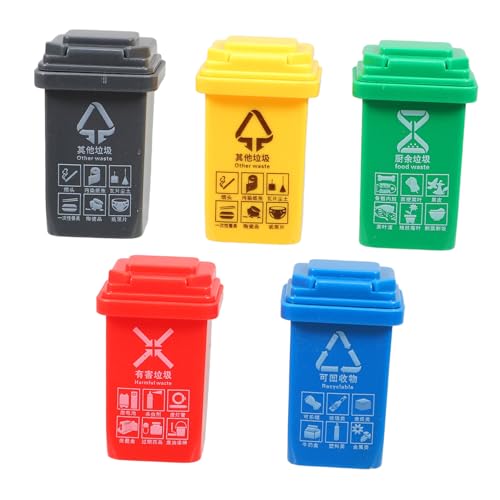 Kisangel 5 Stück Teiliges Miniatur Mülleimer mit Deckel Puppenhaus Zubehör für Schreibtisch und Kinderzimmer Realistische Mülltrennungsspielzeug Fördert Umweltbewusstsein und Kreatives Kisangel 5 Stück Teiliges Miniatur Mülleimer mit Deckel Puppenhaus Zubehör für Schreibtisch und Kinderzimmer Realistische Mülltrennungsspielzeug Fördert Umweltbewusstsein und Kreatives von Kisangel