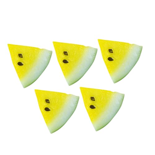 Kisangel 5 Stück Teiliges Miniatur Wassermelonen Deko aus Resin Realistische Fruchtscheiben für Puppenhaus Tischdekoration DIY Sammler und Fotorequisiten von Kisangel