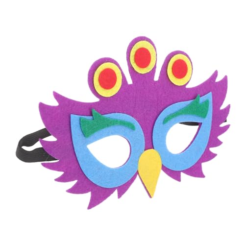 Kisangel 5 Stück Teiliges Pfauen Masken aus Filz Leichte Tiermasken für Halloween Kostüm Party Bunte Dekorative Halbgesichtsmasken für Aufführung und Cosplay von Kisangel