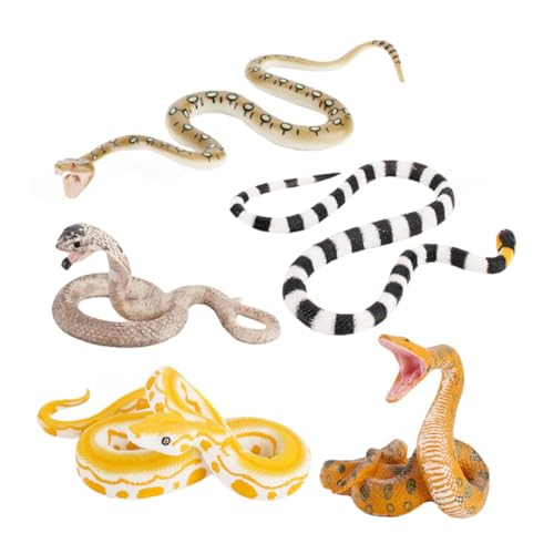 Kisangel 5 Stück Teiliges Realistische Schlangen aus Umweltfreundlichem Material Täuschend Echte Gummischlangen für Halloween Deko Streiche und Lernspaß Kindgerechtes Langlebiges von Kisangel