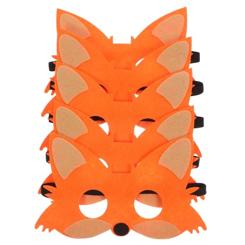 Kisangel 5 Stück Tiermaske Hälfte Halloween Party realistisch Abdeckung Plüsch kostüm Fuchskostüm Masken mit Tiermotiven Cosplay-Maske Tierdesignmaske gefühlt Orange von Kisangel
