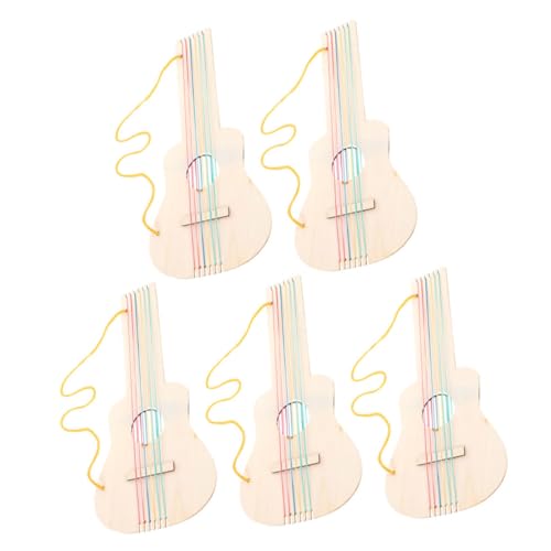 Kisangel 5 Stück Unlackierte Holzgitarren DIY Gitarrenprojekt Für Akustikgitarren Und Kleine Unbemalte Blankogitarren DIY Holzgitarren Unfertige Holzgitarren DIY Bastelgitarren Aus von Kisangel