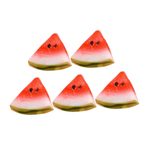 Kisangel 5 Stück Wassermelonenscheibenspielzeug gefälschte Wassermelonenscheibe Dekoration Niedlicher Party Mini-Früchte- Puppenhausfrüchte Miniaturdekor PVC rot von Kisangel