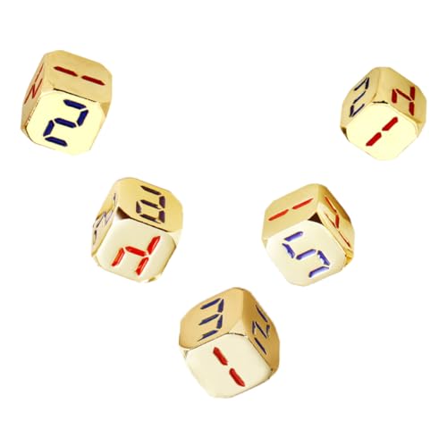 Kisangel 5 Stück goldene Zahlenwürfel Ecke Partyzubehör gerundet riesige Würfel klein Mini Spiel-Requisiten tragbare Würfel Würfel-Layouts Unterhaltungswürfel Zinklegierung Kisangel 5 Stück goldene Zahlenwürfel Ecke Partyzubehör gerundet riesige Würfel klein Mini Spiel-Requisiten tragbare Würfel Würfel-Layouts Unterhaltungswürfel Zinklegierung von Kisangel