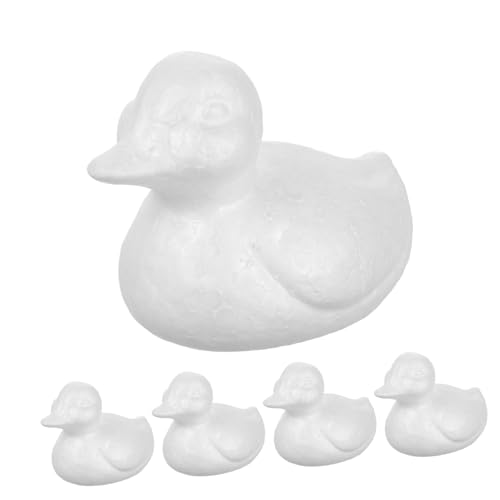Kisangel 5 Stücke Schaum Ente Mini Hamdmade Ente Figurine Modell Schaum Formen Für Handwerk Weiß von Kisangel