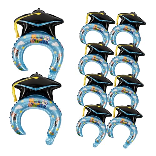 Kisangel 50 Stück Aufblasbare Abschluss Haarbänder Fotorequisiten für Graduation Feiern Blau und Cartoon Dekoration für Partys Stylisches Accessoire für Fotoshootings von Kisangel
