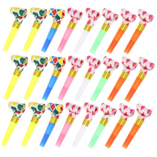 Kisangel 50 Stück Dragon Whistle Toy Schüttgut für Neon-Partyzubehör Macher Partypfeife Geburtstag Blowouts Hörner lustige Party-Blowouts-Gebläse musikalischer Knaller PVC von Kisangel