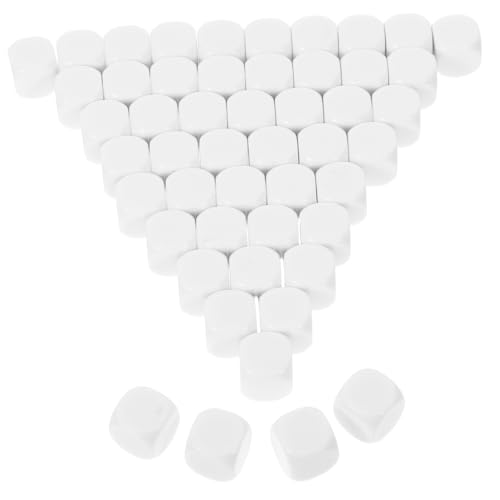 Kisangel 50 Stück Leere Würfel für DIY Brettspiele Acrylwürfel für Handbeschriftung und Druck Tragbar für Tabletop Rollenspiele Kreative Inspiration von Kisangel