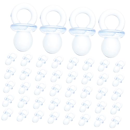 Kisangel 50 Stück Mini Beruhigungssauger Shower Deko Transparent Blau DIY Party Deko Junge Amp Mädchen Tischstreuung Party Spiel Zubehör Pacifier Toy für Favors von Kisangel