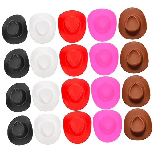 Kisangel 50 Stück Mini Cowboyhüte Dekorative Miniaturhüte für Puppenhäuser Western Themenpartys DIY Projekte Farben Je Partydeko für Kreative Bastelideen von Kisangel