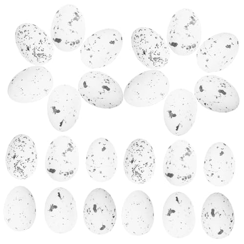 Kisangel 50 Stück Mini Schaumstoff Ostereier Weiß Leichtes DIY Osterdeko Material Weiche Oberfläche Vielseitig für Osterkörbe Partydeko Heim und Hochzeitsdekoration von Kisangel