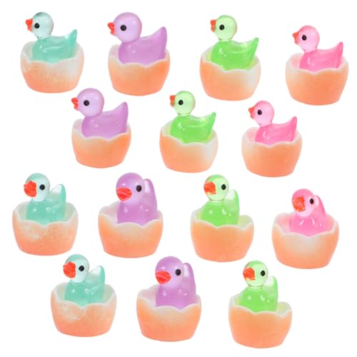 Kisangel 50 Stück Miniatur Ducks Leuchtende Resin Ente für Puppenhaus Zubehör und Mikrolandschaftsdekoration für Festliche Deko und Feengärten von Kisangel
