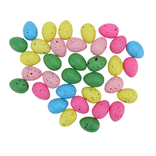Kisangel 50 Stück Ostereier aus Kunststoff Bunte Dekorative Eier für Ostern Party Dekoration Realistische Simulation von Kleinen Vögeln und Taubeneiern Umweltfreundliches Material von Kisangel