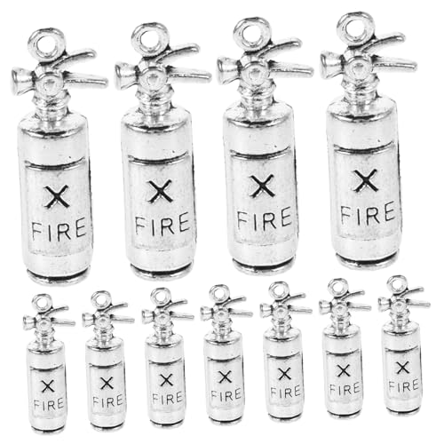 Kisangel 50 Stück Puppenhaus-feuerlöscher Puppenhauszubehör Puppenhaus-brennholzstapel Endkappen Mit Karabinerverschluss Lagerfeuerspielzeug Puppenhaus-Lagerfeuer Mini-Grill Silver Metall von Kisangel