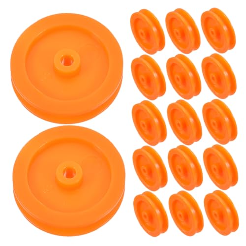 Kisangel 50 Stück Riemenscheibe Aus Kunststoff Riemenscheibensystem Motor Riemenscheibe Mehrzweck-riemenscheibe DIY Modell Spielzeugrad Stummschmelze Für DIY Plastik Orange von Kisangel