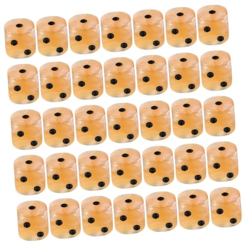 Kisangel 50 Stück Runde Ecke Würfel mit Perlmutt Finish Ergonomisch Gerundete Kanten für Komfort Einzigartige Muschel Farbe für Partyspiele Brettspiel Zubehör Unterrichtsmaterial von Kisangel