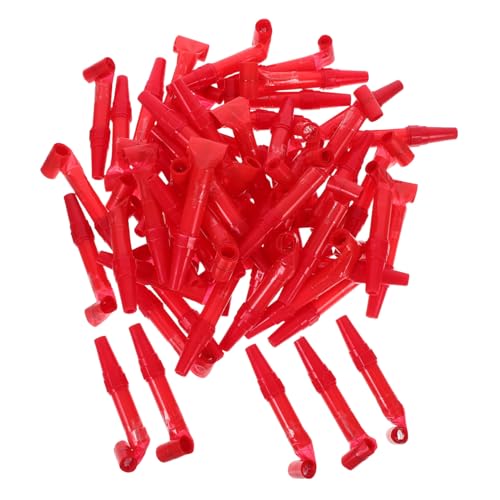 Kisangel 50 Stück Spielzeugzubehör Mit Zunge Kleben Spielzeughupe Partygebläse Für Krachmacher Für Partyzubehör Partypfeifen Hörner Blasen Für Party-Horn Plastik Rot von Kisangel