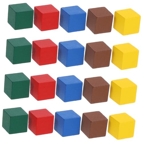 Kisangel 50 Stück Teiliges Bunte Holzspielsteine für Flugschach und Brettspiele Glatte Griffige Spielfiguren als Ersatz und Zubehör Quadratische Spielmarker in Fünf Farben für Erwachsene von Kisangel