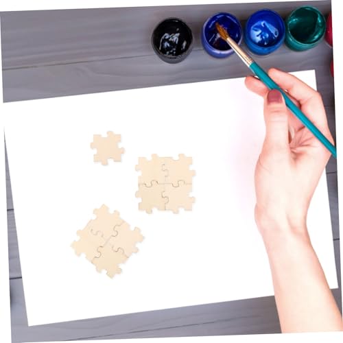 Kisangel 50 Stück Teiliges DIY Holzpuzzle Blanko Puzzleteile aus Natürlichem Holz Langlebig und Sicher zum Selbstgestalten Basteln und Dekorieren für Erwachsene von Kisangel
