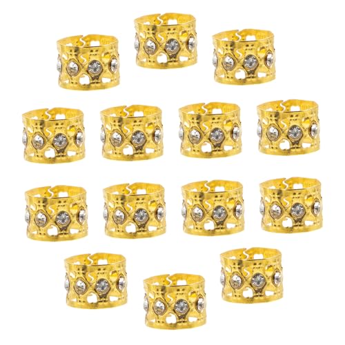 Kisangel 50 Stück Teiliges Goldene Metall Haarringe mit Hohlem und Strass Design Glatt und Verformungsfrei für Dreadlocks Zöpfe Perücken und Bartschmuck Einfaches Einfädeln für DIY Kisangel 50 Stück Teiliges Goldene Metall Haarringe mit Hohlem und Strass Design Glatt und Verformungsfrei für Dreadlocks Zöpfe Perücken und Bartschmuck Einfaches Einfädeln für DIY von Kisangel