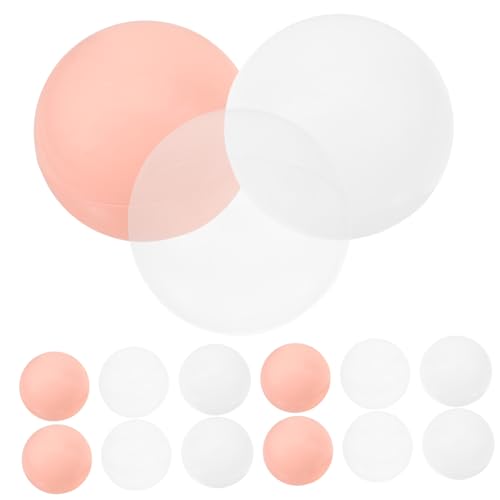 Kisangel 50 Stück Teiliges Kunststoff Bälle für Bunte Spielbälle Weiß Transparent und Warmrosa Langlebig und Leicht für Indoor und Outdoor Spielspaß Dekorative Poolspielzeug Bälle von Kisangel