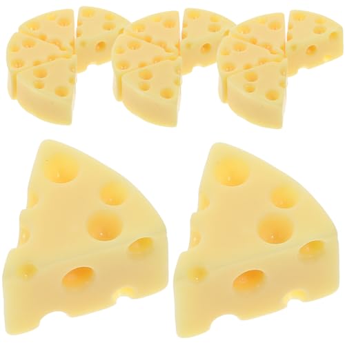 Kisangel 50 Stück Teiliges Miniatur Käse aus Resin Realistische Küchen Dekoattrappe Künstlicher Käse als DIY Bastelzubehör Vielseitige Fake Food Requisiten für Handwerk und Fotografie von Kisangel