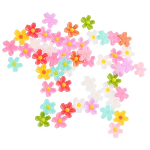 Kisangel 50 Stück Trendige Reize Damen Accessoires Blumenohrringe Mini Blumen Ohrstecker Mini Blumen Anhänger Mini-Blumencharms Blumenanhänger aus Emaille Blumenzauber Gänseblümchen Harz von Kisangel