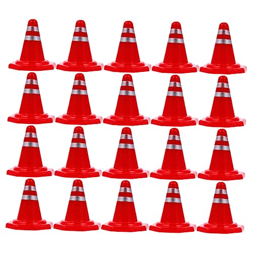 Kisangel 50 Stück Verkehrshindernisse DIY Straßenkegel und Verkehrsschilder für Modellbau für Kreative Lernspiele und Verkehrserziehung Leicht und Tragbar von Kisangel