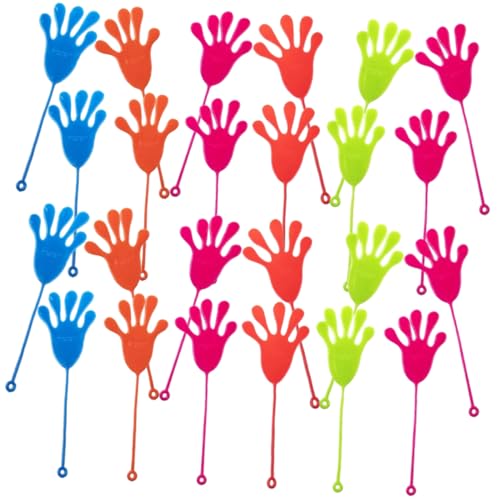 Kisangel 50 Stück Wand Kletterpalme klebriges Fingerspielzeug elastische klebrige hände klebrige Handspielzeuge Fingerspielzeug für klebrige Hände Plastik Zufällige Farbe von Kisangel