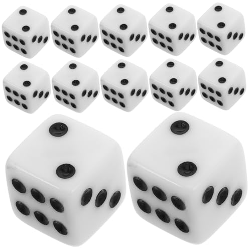 Kisangel 50 Stück Weißer Würfel Abgerundete Spielwürfel mit Schwarzen Punkten für Brettspiele Ktv Bars und Bildungsaktivitäten von Kisangel
