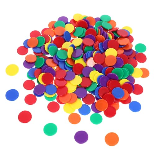 Kisangel 500 Stück Bingo Chips Farbige Abs Spielmarken für Poker und für Mathe Lernen Zählen und Belohnungen Langlebig und Sicher der Anwendung von Kisangel