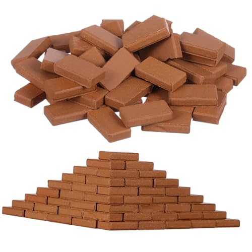 Kisangel 50Stücke Tonziegel Modelle Für DIY Miniaturszenen Lebensechte Ziegelsteine Für Garten Puppenhaus Und Modellbau Für Kreative Bastelprojekte von Kisangel