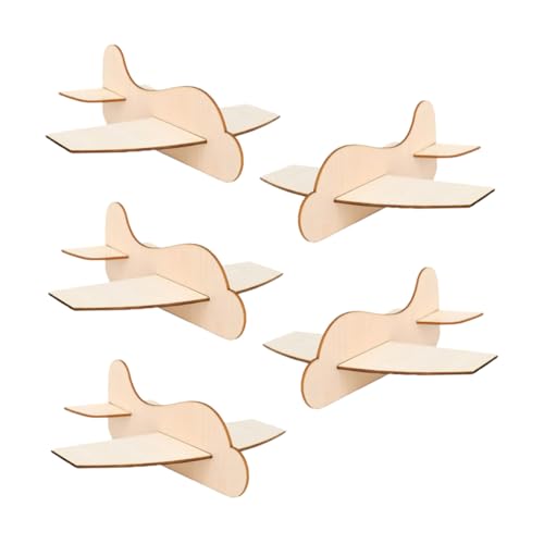 Kisangel 5Stücke DIY Holzflugzeug Modell Unbemalte Graffiti Flugzeuge Zum Zusammenbauen Kreatives Für Hand Gehirn Koordination Und Malinteressen von Kisangel