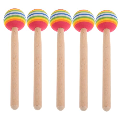 Kisangel 5Stücke Lollipop Trommelstöcke aus Holz Weiche Percussion für Musikalische und Motorische Fähigkeiten für Gruppenaktivitäten von Kisangel