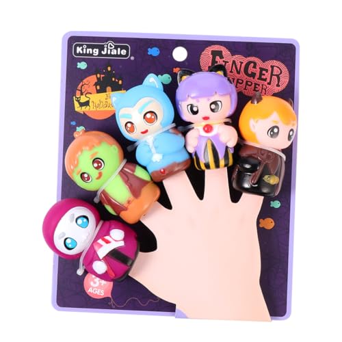 Kisangel 5Stücke Teiliges Halloween Fingerpuppen aus Cartoon Figuren für Kreatives Fantasie und Interaktion für Halloween Spiele und Familienaktivitäten von Kisangel