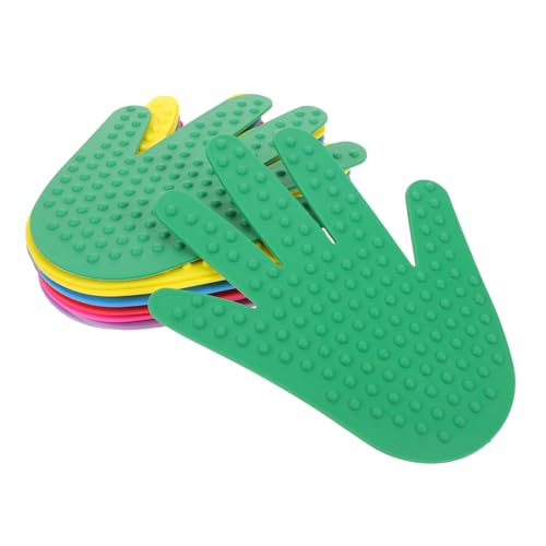 Kisangel 6 Paare Handabdruck Bodenmarkierungen Kunststoff Spielmatte für Sensorische Lernspiele Koordination und Räumliches Bewusstsein für Indoor Outdoor Aktivitäten von Kisangel