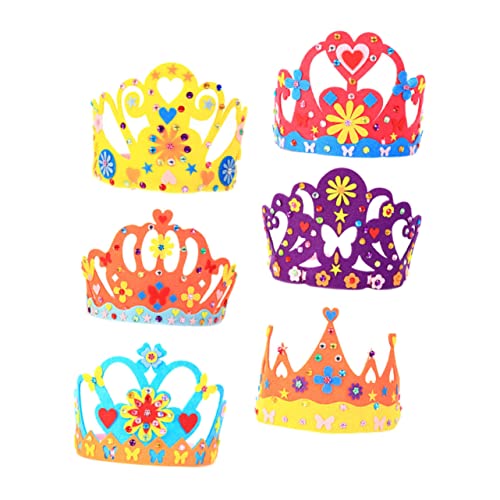 Kisangel Papierkronen Für Jungen Und Mädchen Geburtstagshut-set Für Jungen Und Mädchen 6-teilig Bastelmaterialien Prinzessinnenkrone von Kisangel