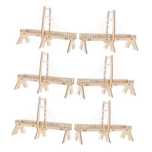 Kisangel 6 Sätze Teiliges DIY Holzbrücken Bausatz für kabelgestützte STEM Brückenmodell Montage Praktisches Wissenschaftsspielzeug für Grundschüler zum Lernen von Mechanik und Physik Kisangel 6 Sätze Teiliges DIY Holzbrücken Bausatz für kabelgestützte STEM Brückenmodell Montage Praktisches Wissenschaftsspielzeug für Grundschüler zum Lernen von Mechanik und Physik von Kisangel
