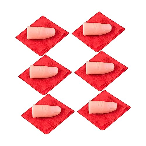 Kisangel 6 Satz Teiliges Falsche Daumenfinger mit Hautfarbenen Silkschals Wiederverwendbare Kunststoff Zauberfinger Realistische Farbe für Kindergeburtstag Partyspaß und Close Up Tricks von Kisangel