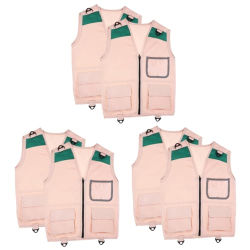 Kisangel 6 Stck Explorer Outdoor Weste Atmungsaktive Strapazierfähige Outdoor Weste mit Mehreren Taschen und Riemen für Rollenspiele Insektenforschung und Bühnenauftritte von Kisangel