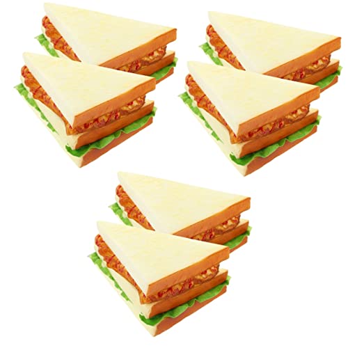 Kisangel 6 Stck. Künstliche Sandwich Dekoration Realistische PU Sandwich Modelle für Fotografie Heimdekoration und Lernmaterialien von Kisangel